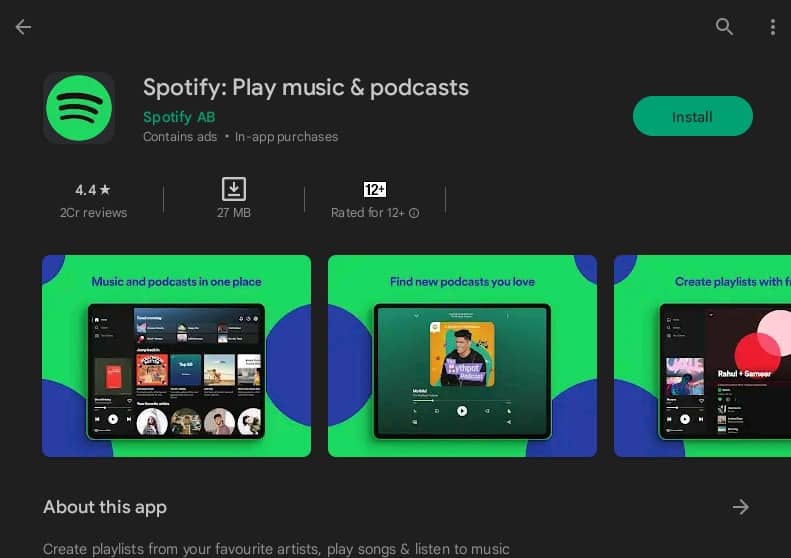 spotifyをインストールする