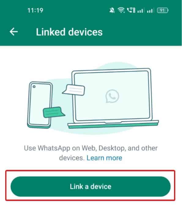 WhatsAppデバイスをリンクする