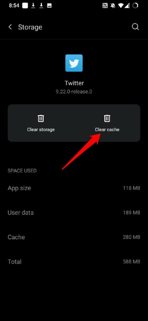 Twitter for Androidのキャッシュを削除する